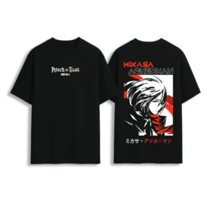 Mikasa Ackerman Anime Oversized T-Shirt – Black