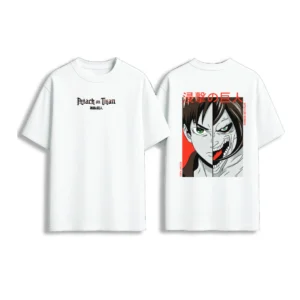 Attack on Titan Eren Jaeger Split Face Graphic Oversized T-Shirt